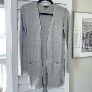 ARMANI Exchange grey lurex belted cardigan with pockets size small